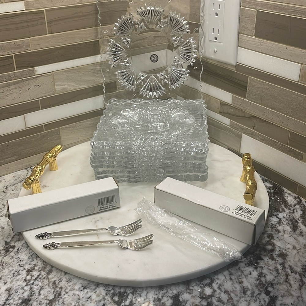 Shanon Crystal Dessert Plates By Godinger Set Of 10